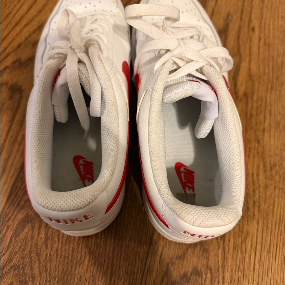 Nike Men's Court Vision White and Red Sneakers - Picture 11 of 13
